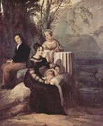 Francesco Hayez Portrait of the family Stampa di Soncino France oil painting artist